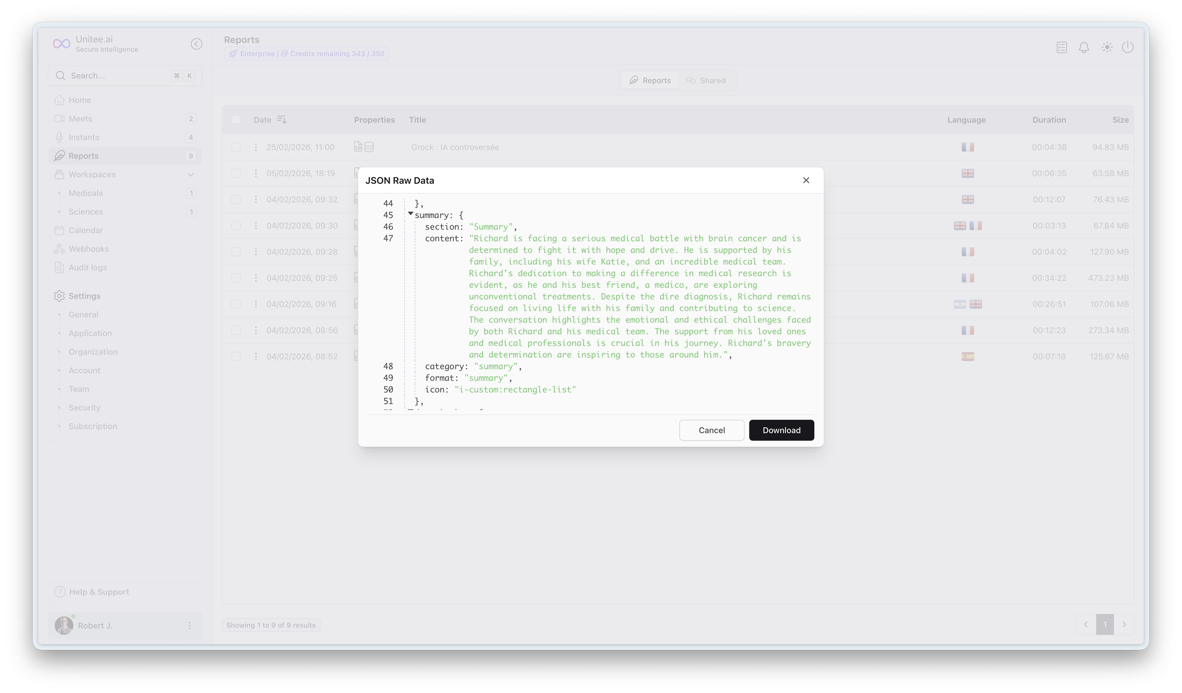 Unitee.ai AI Transcription