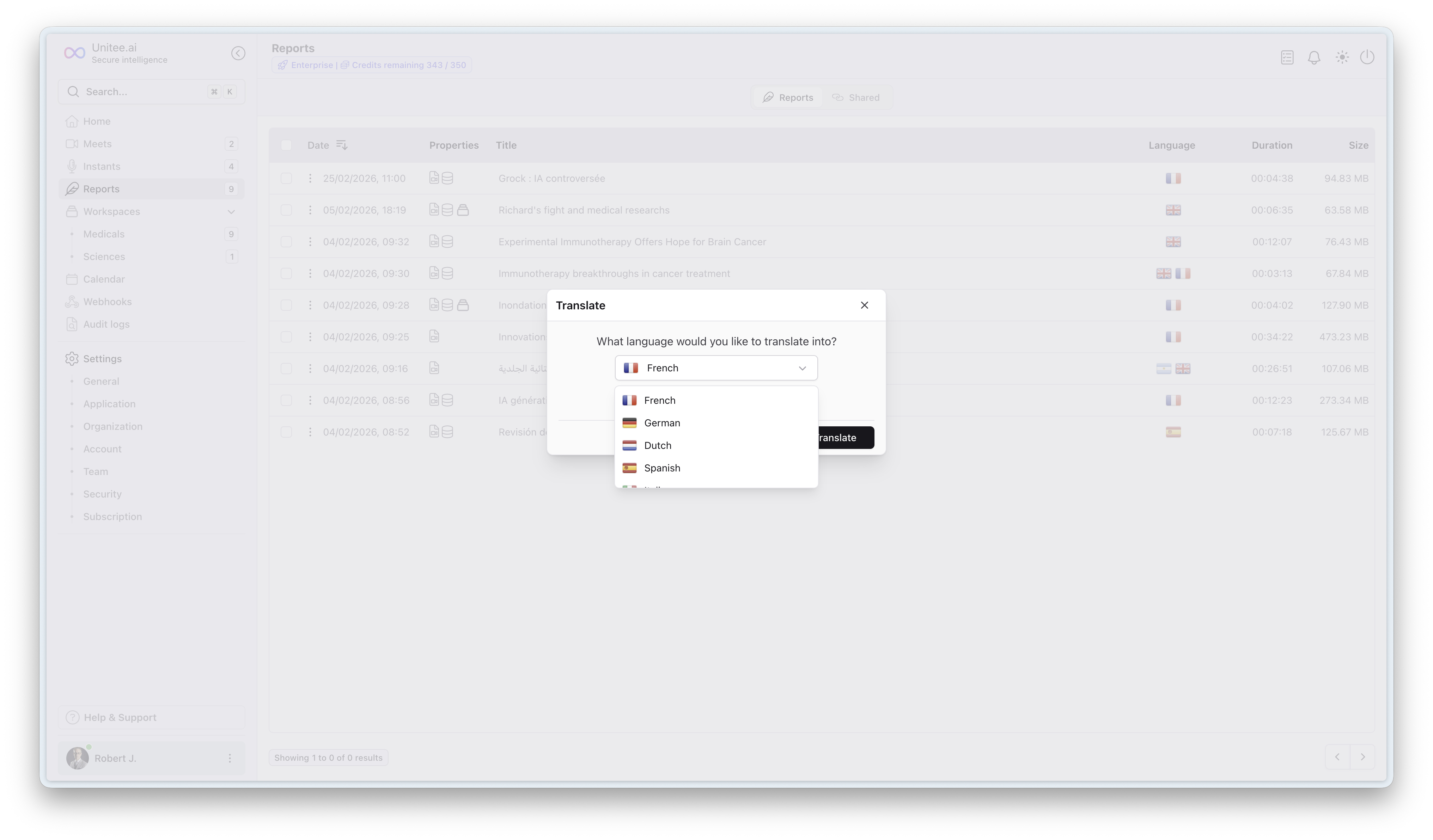 Unitee.ai AI Transcription