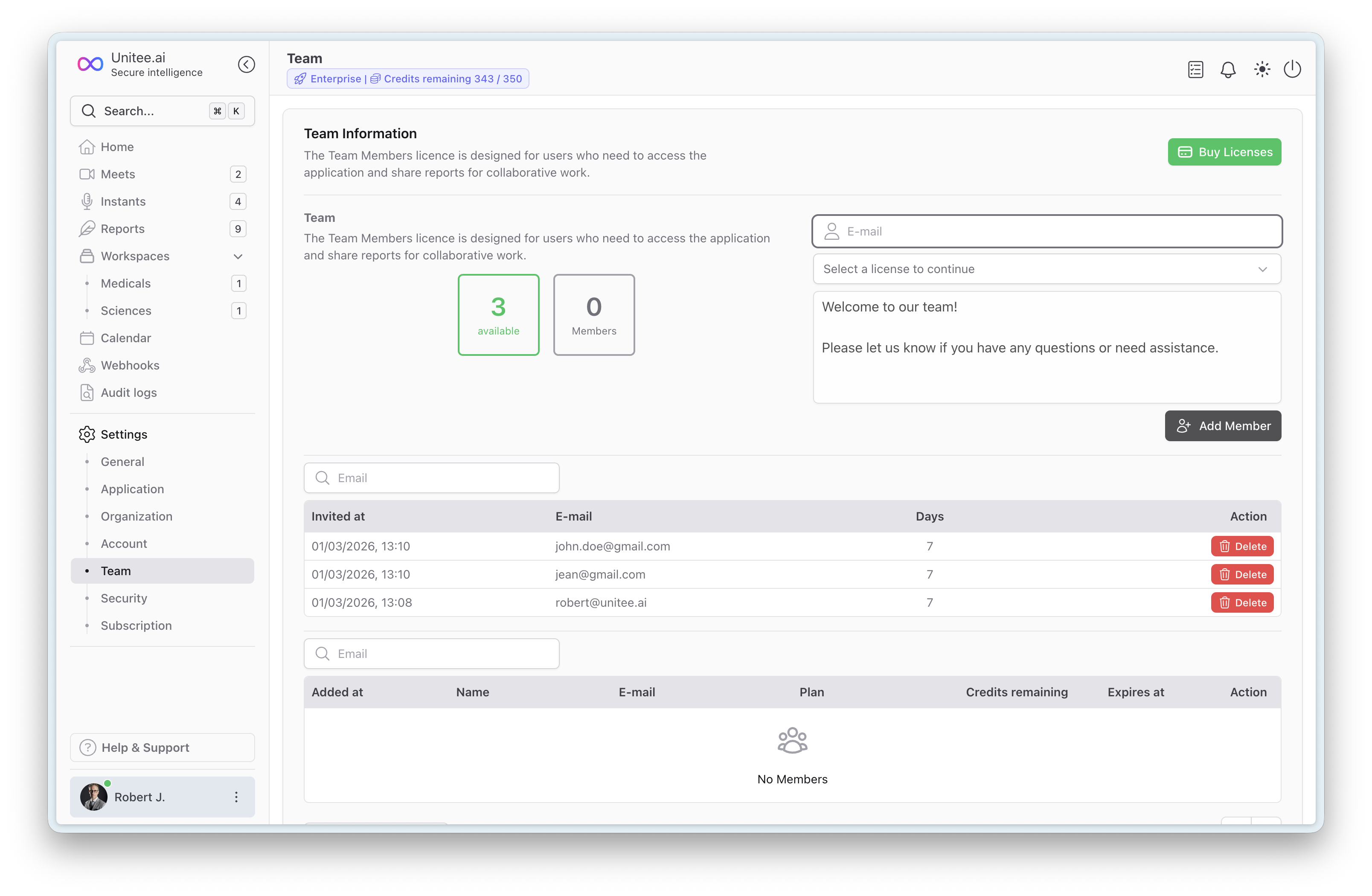 Unitee.ai AI Transcription