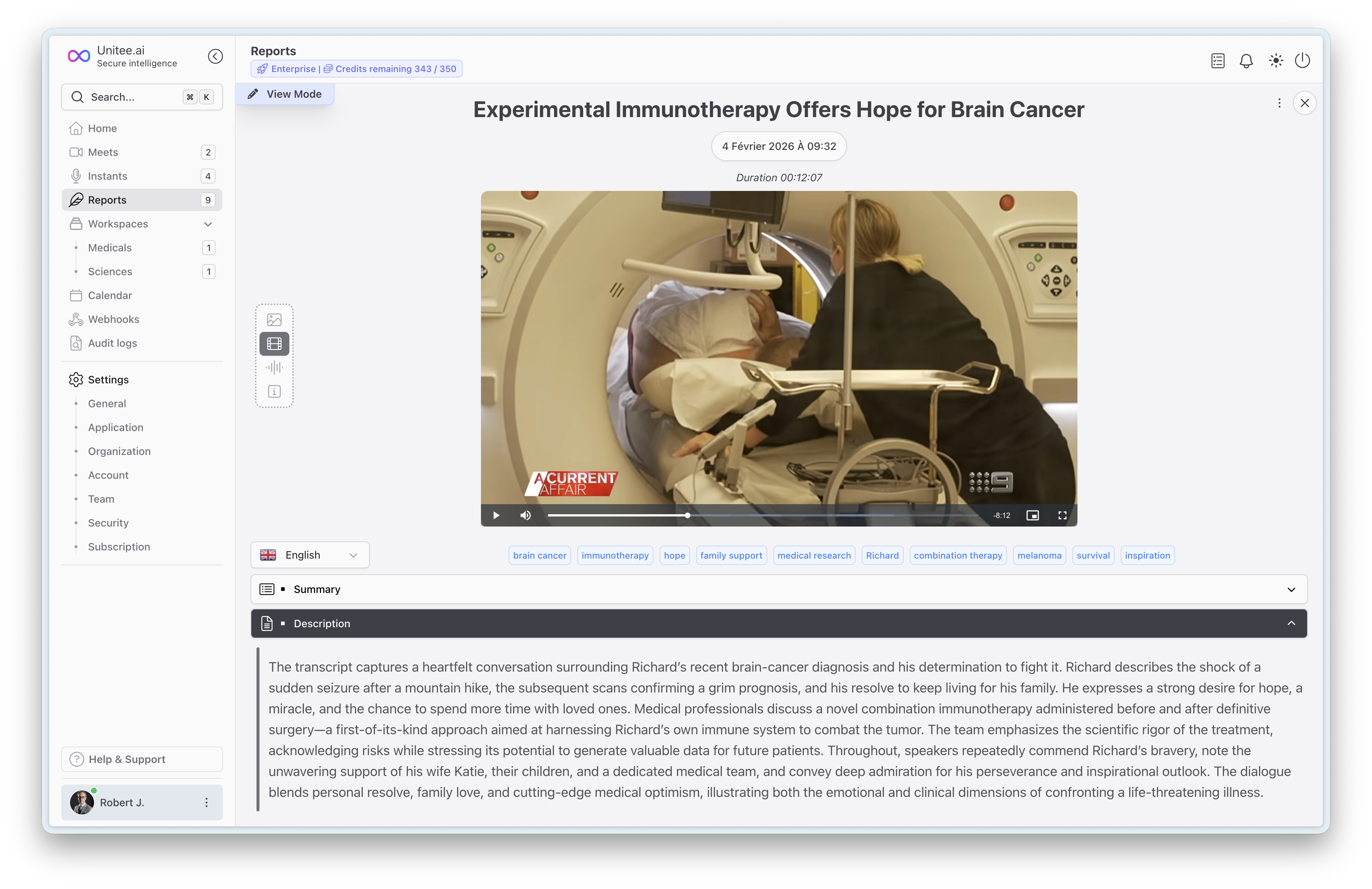 Unitee.ai AI Transcription