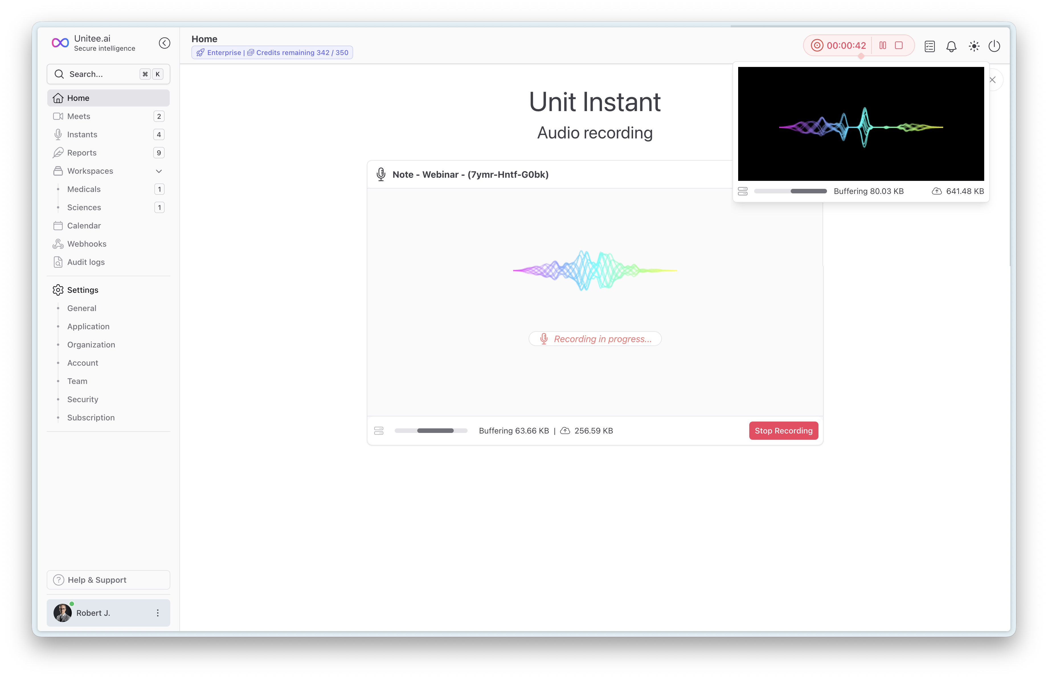 Unitee.ai AI Transcription