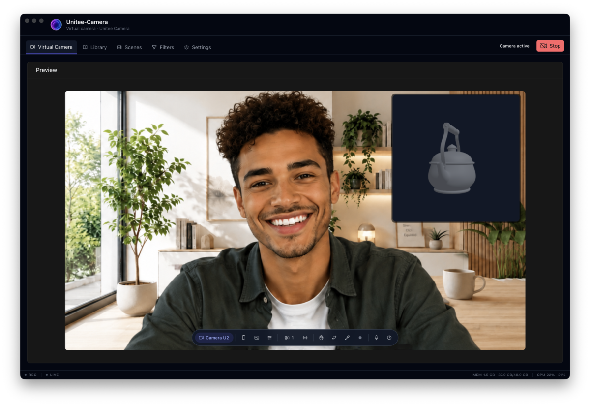 Unitee-Camera virtual studio